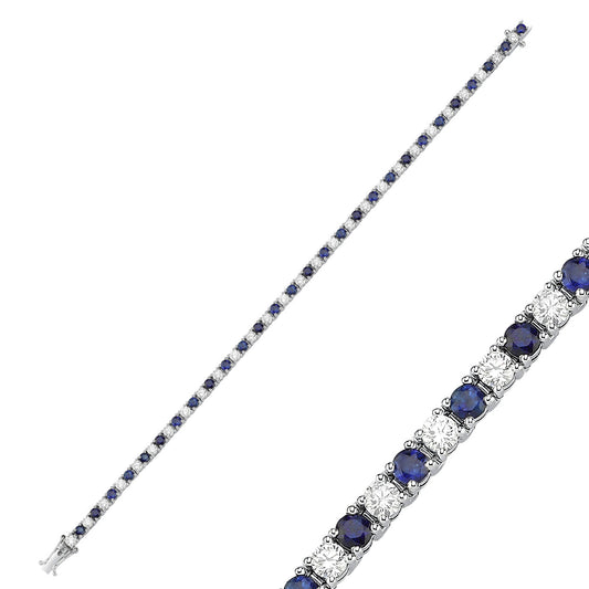 Sapphire Bracelet with Diamonds