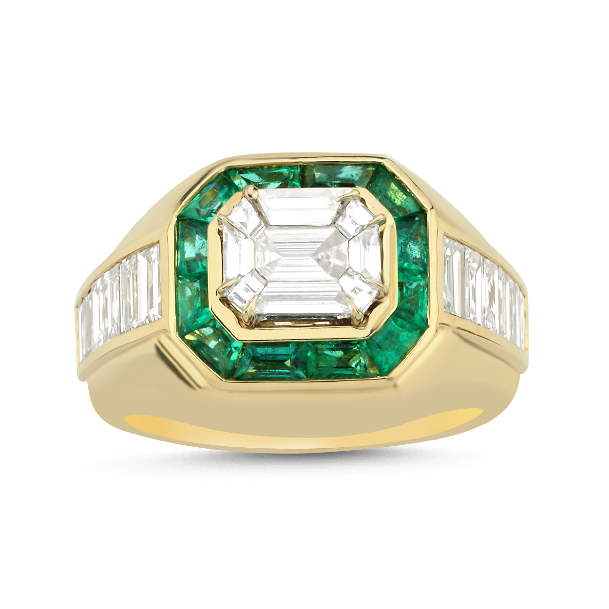 Custom Cut Baguette Vintage Gold Ring