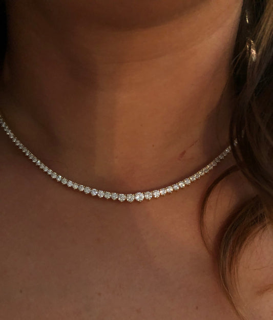 Three Prong Half Round Waterway Necklace