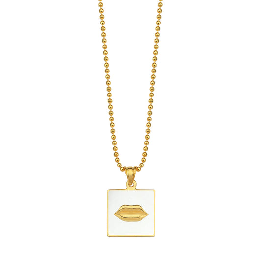 Galia Lip Enameled Pendant