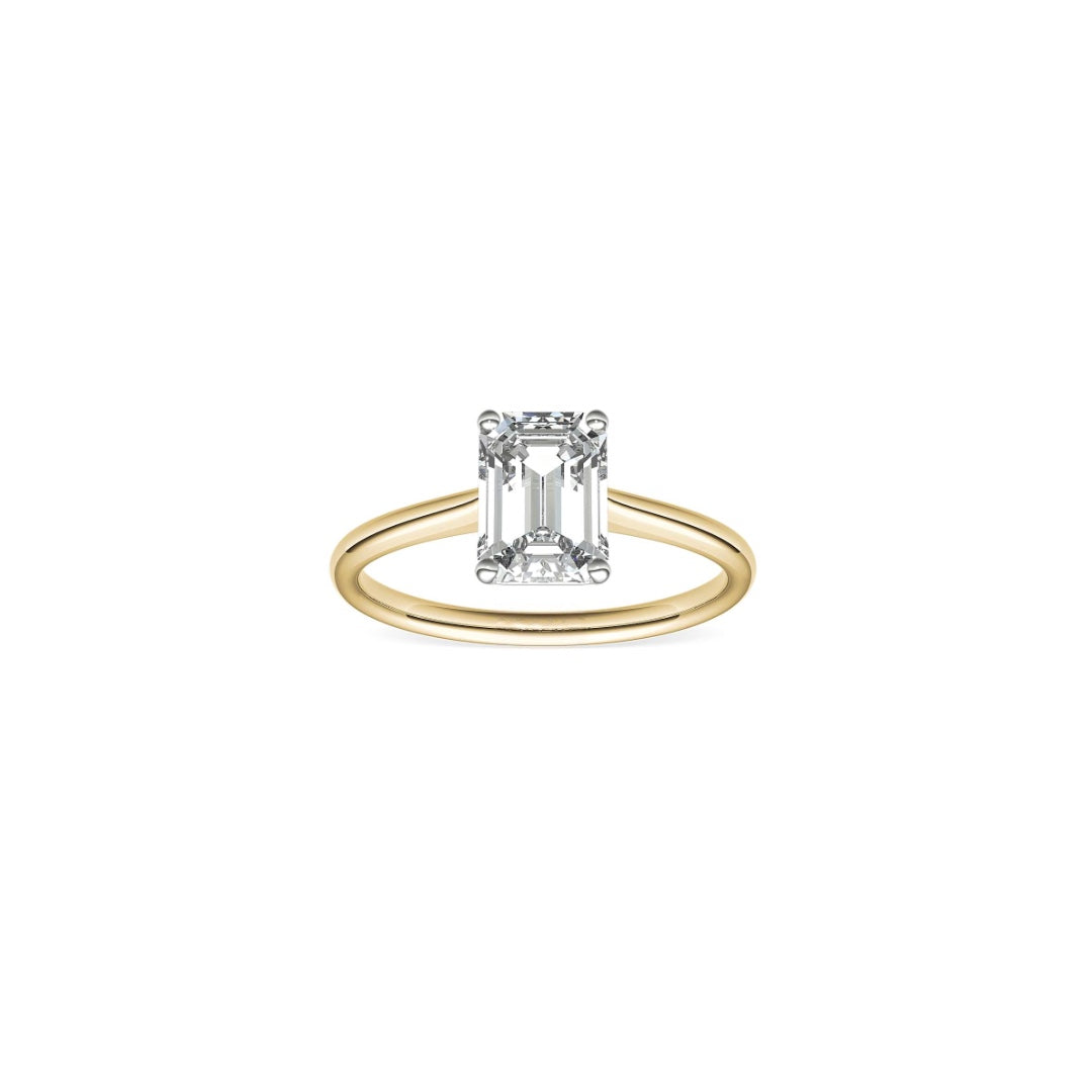 1.00 Carat Emerald Solitaire Diamond Ring