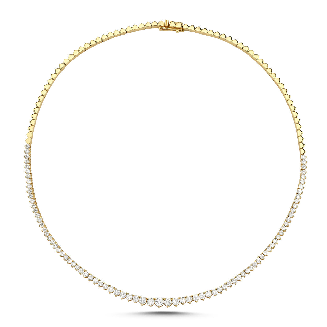 Three Prong Half Round Waterway Necklace