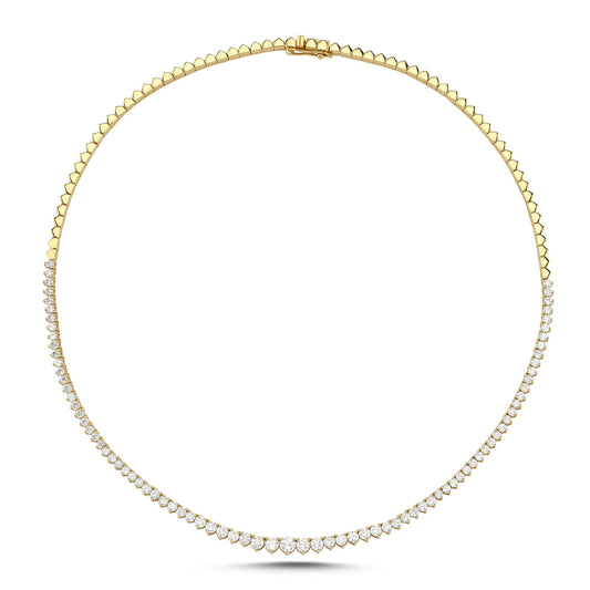 Three Prong Half Round Waterway Necklace