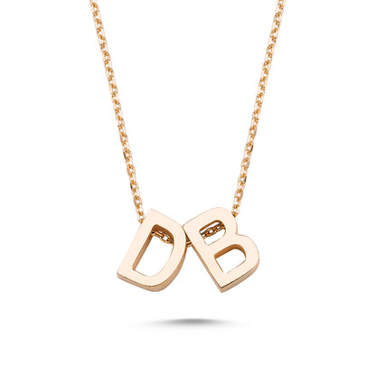 Gold Two Letter Necklace