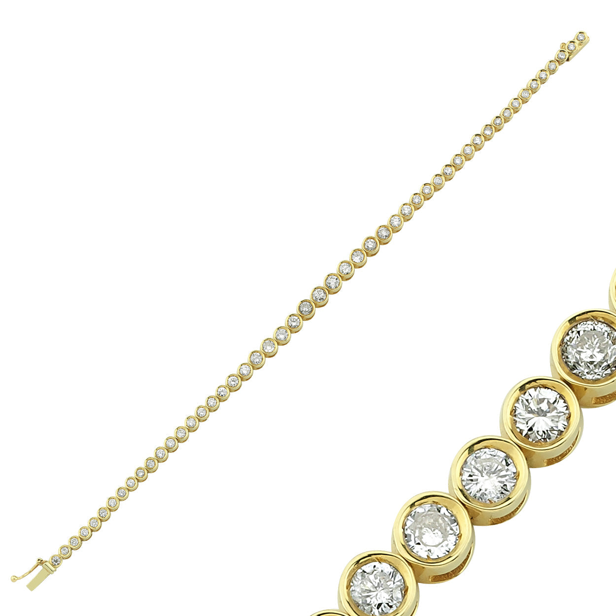 2.5ct Bezel Diamond Waterway Bracelet