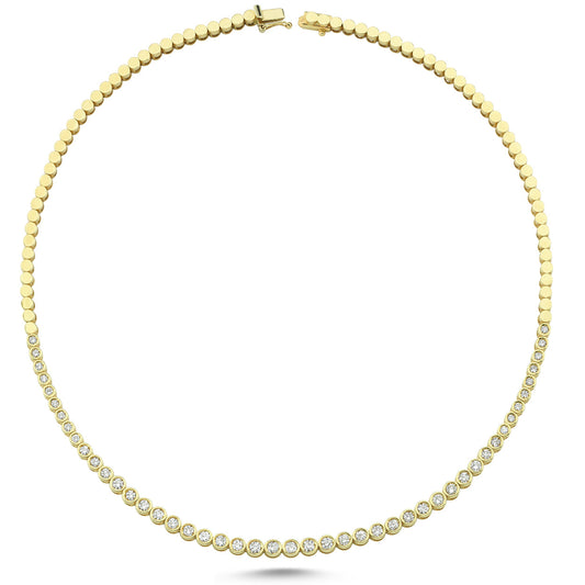 Half-Round Bezel Waterway Necklace