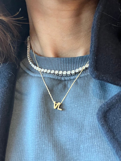 Gold Two Letter Necklace