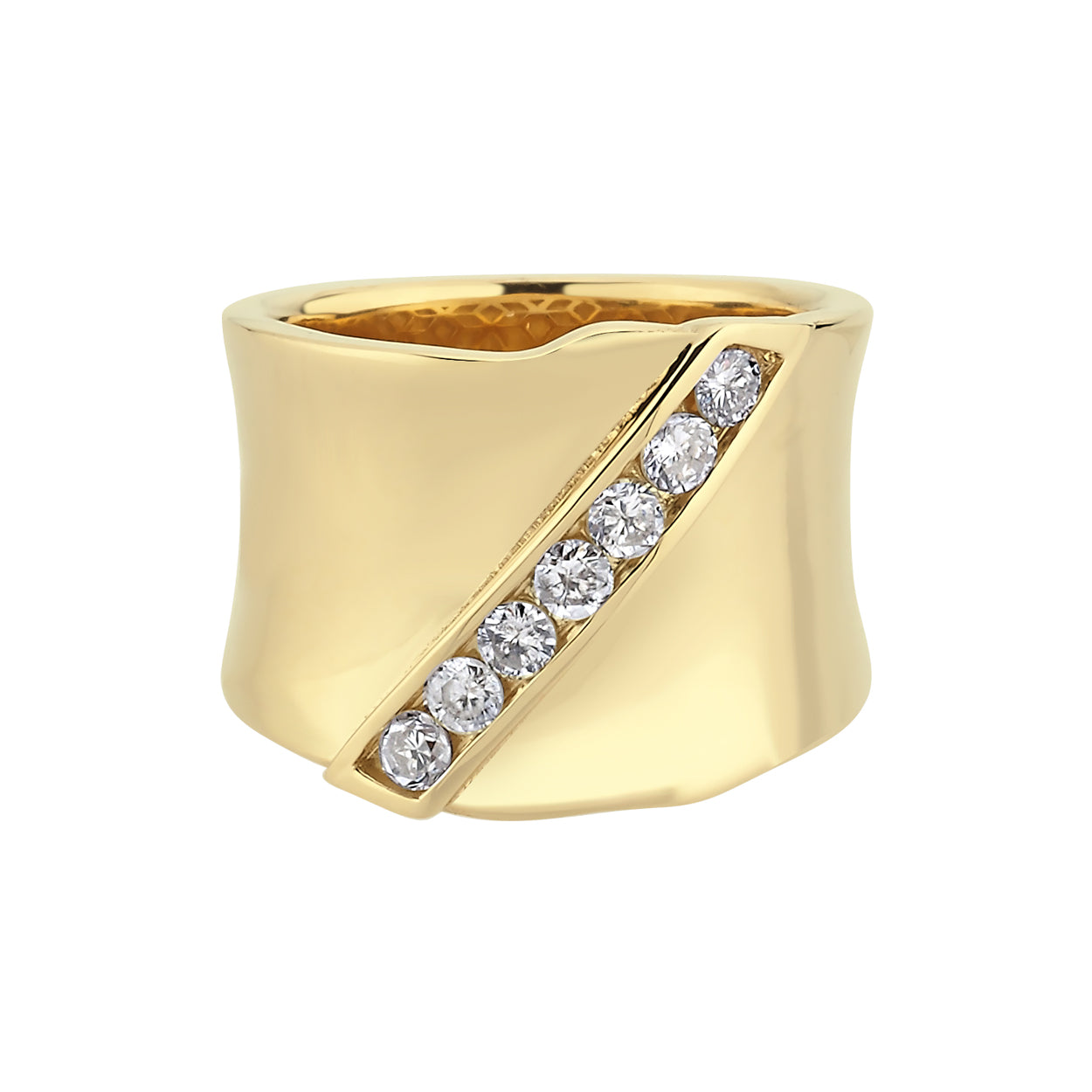 Wide Band Diamond Ring