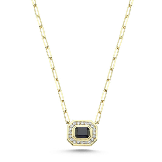 Safir Pırlanta Vintage Kolye