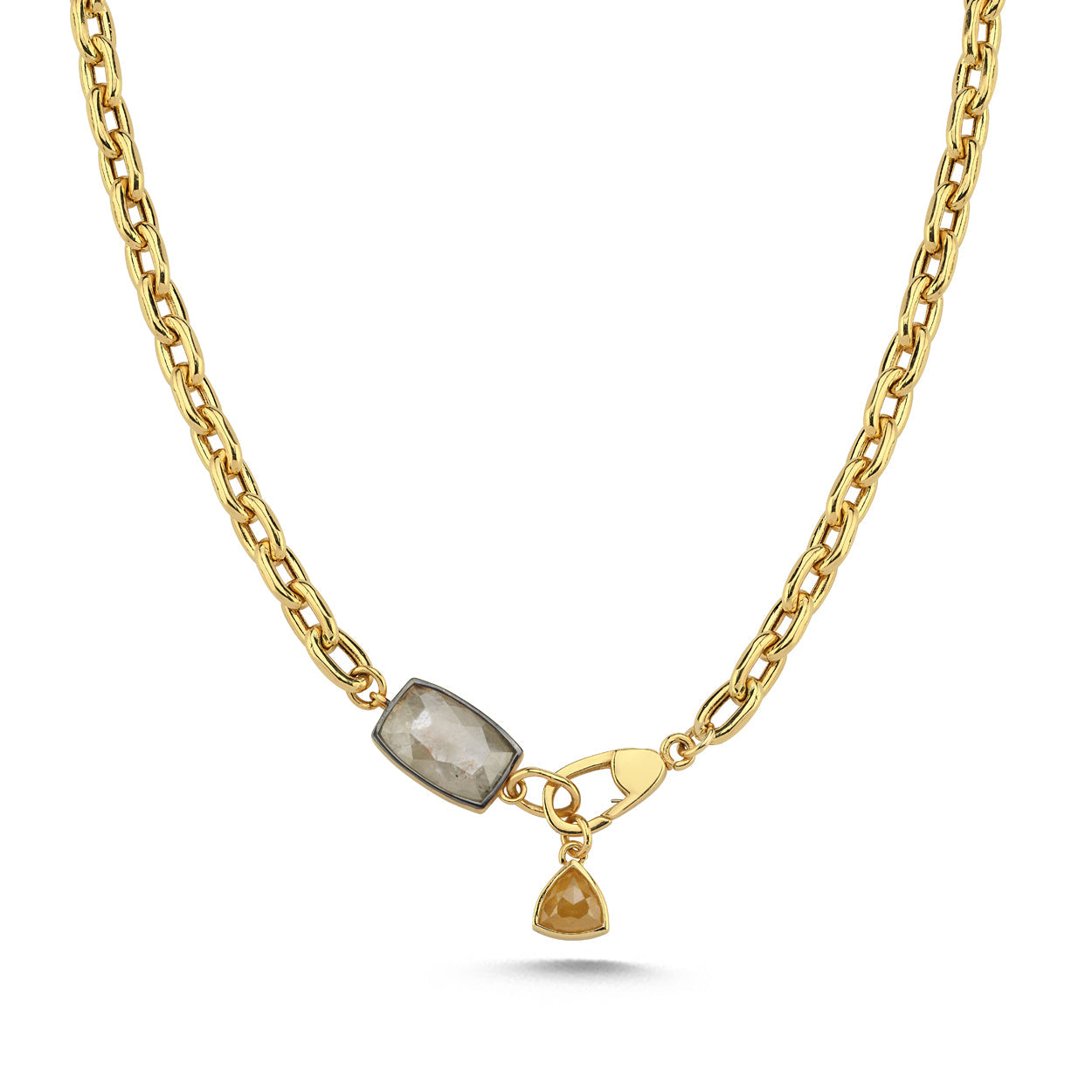 Salt &amp; Pepper Cable Chain Necklace