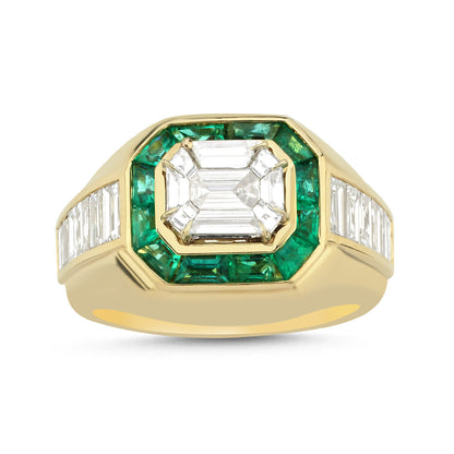 Custom Cut Baguette Vintage Gold Ring