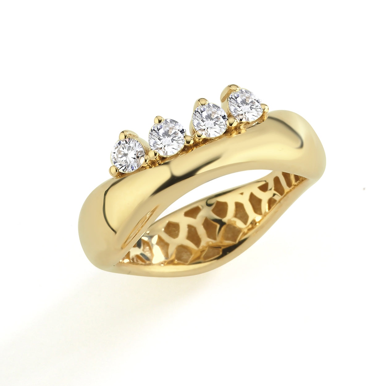 Wave Diamond Ring