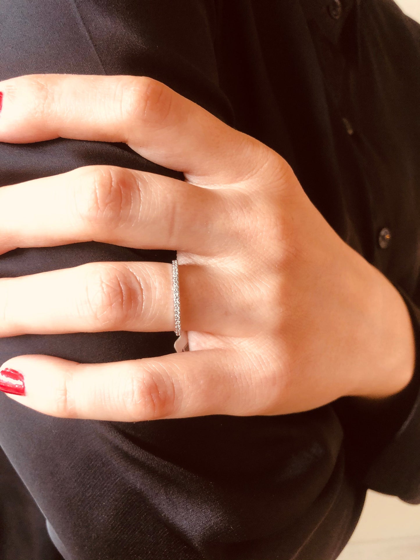 Diamond Half Round Ring