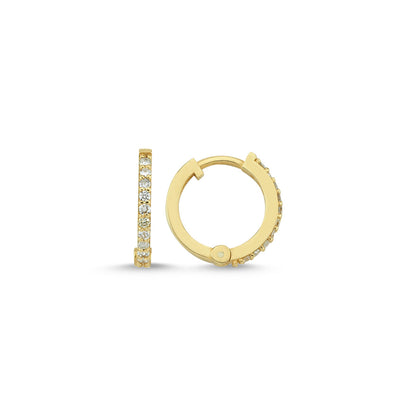 Phi Midi Diamond Hoop Earrings