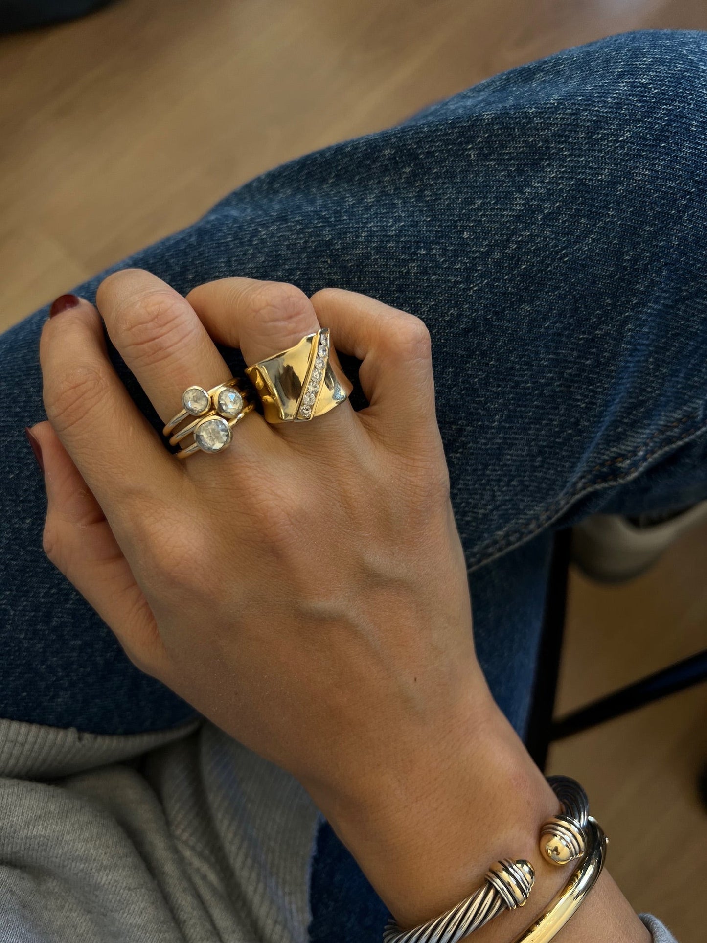 Wide Band Diamond Ring