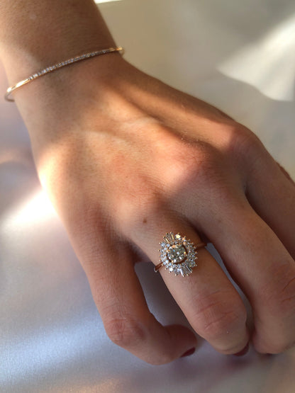 0.70 Carat Diamond Art Deco Ring