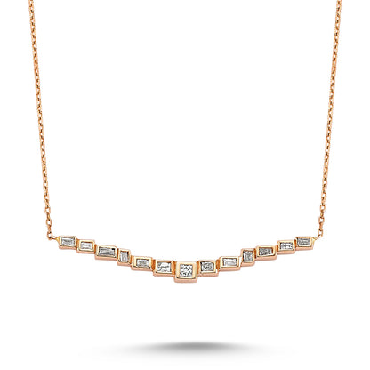 Multi Cara Baguette Diamond Necklace