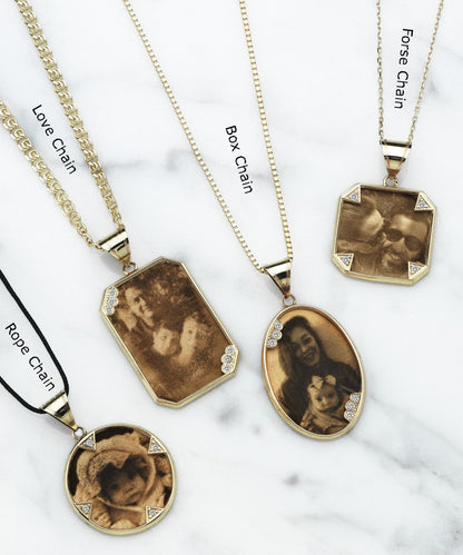 Picture Gold Necklace Oval