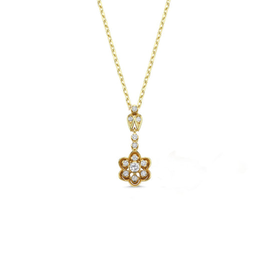 Vintage Diamond Flower Necklace