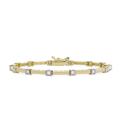 Gold Bar Diamond Waterway Bracelet