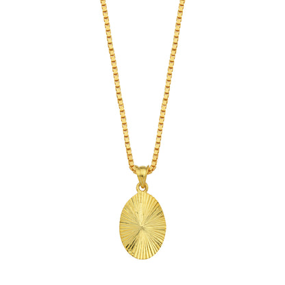 Hand Graved Oval Kolye
