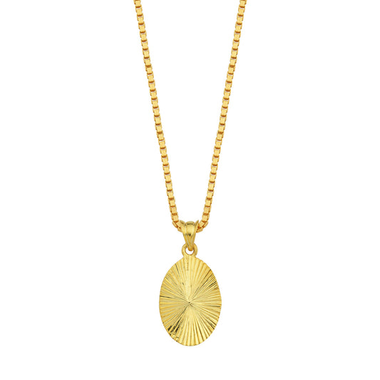 Hand Graved Oval Necklace