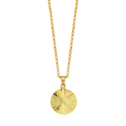 Hand Graved Round Necklace