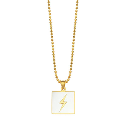 Lightning Enamelled Pendant