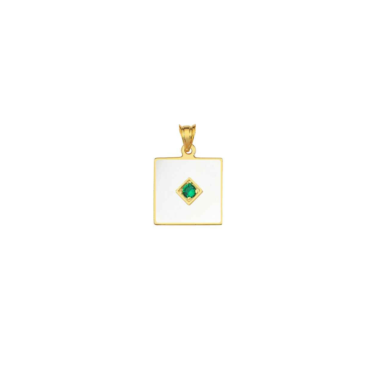 One Stone Enameled Kolye Ucu