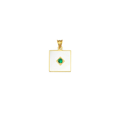 One Stone Enameled Kolye Ucu