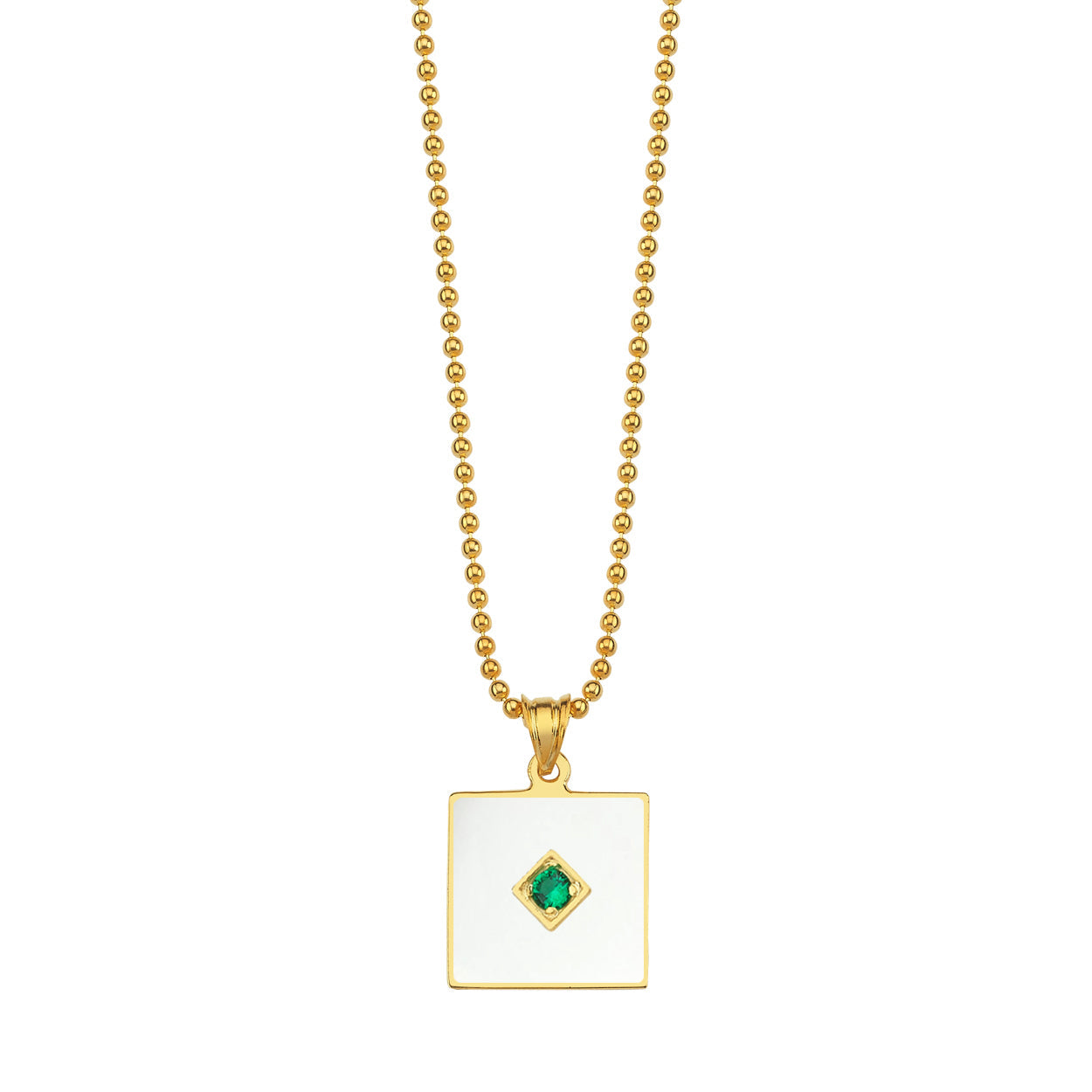 One Stone Enameled Kolye Ucu