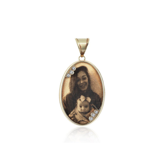Picture Gold Necklace Oval