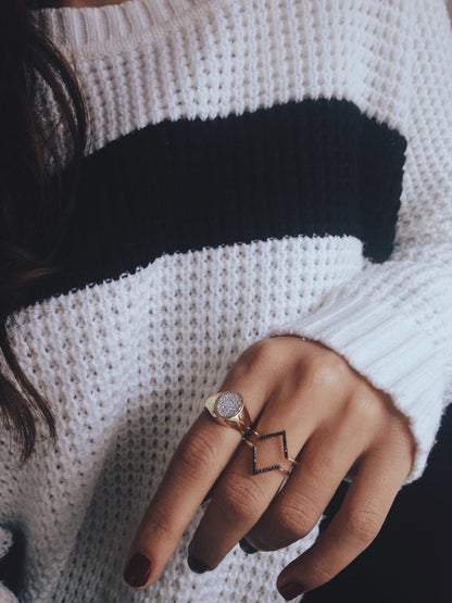 Cey Vintage Gold Diamond Yüzük