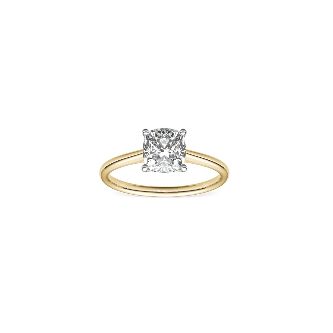 1.00 Carat Cushion Solitaire Diamond Ring