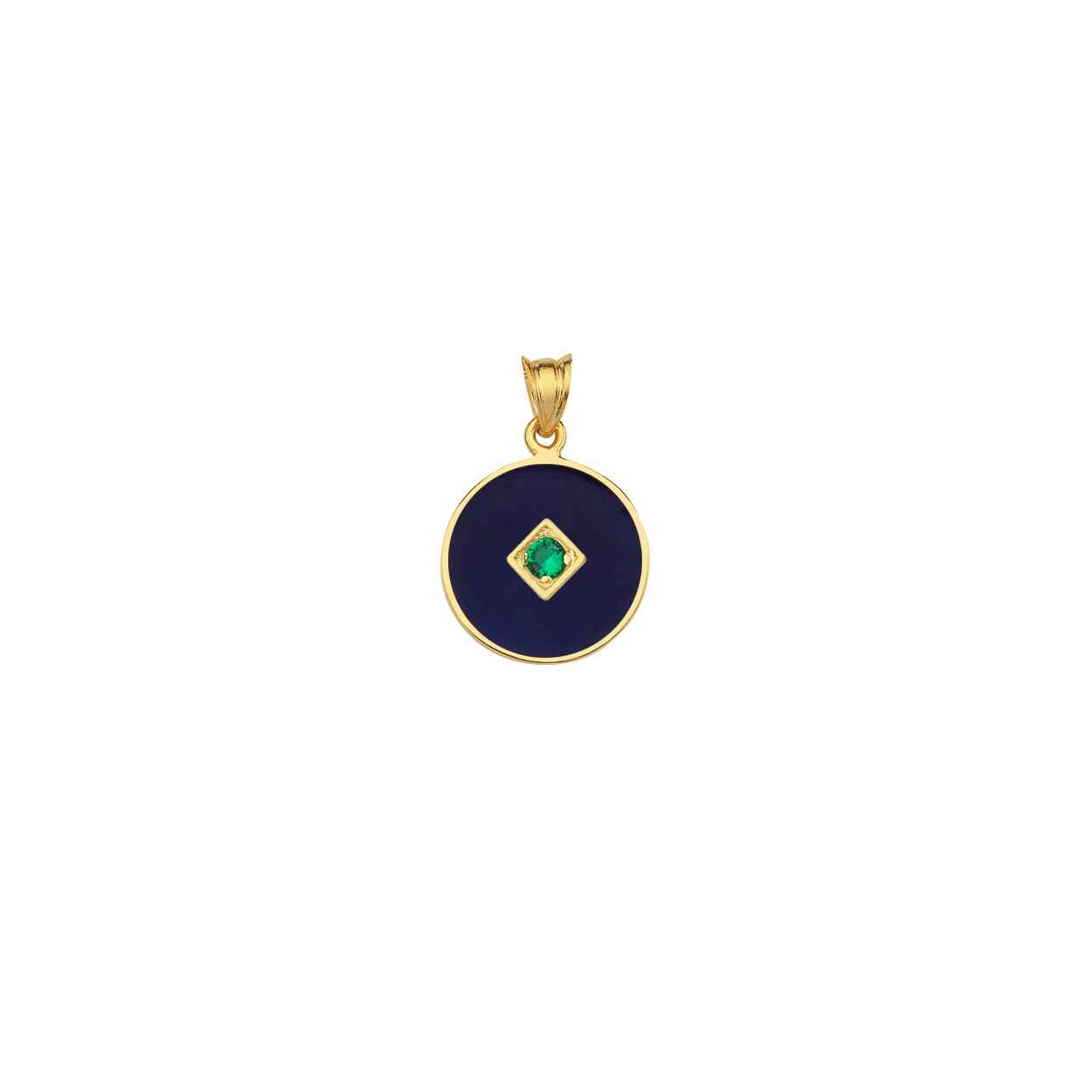 One Stone Enamelled Pendant