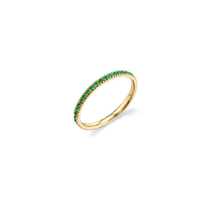 Emerald Half Round Ring